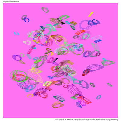 Glistening Candle with the Brightening — 125 Möbius strips
