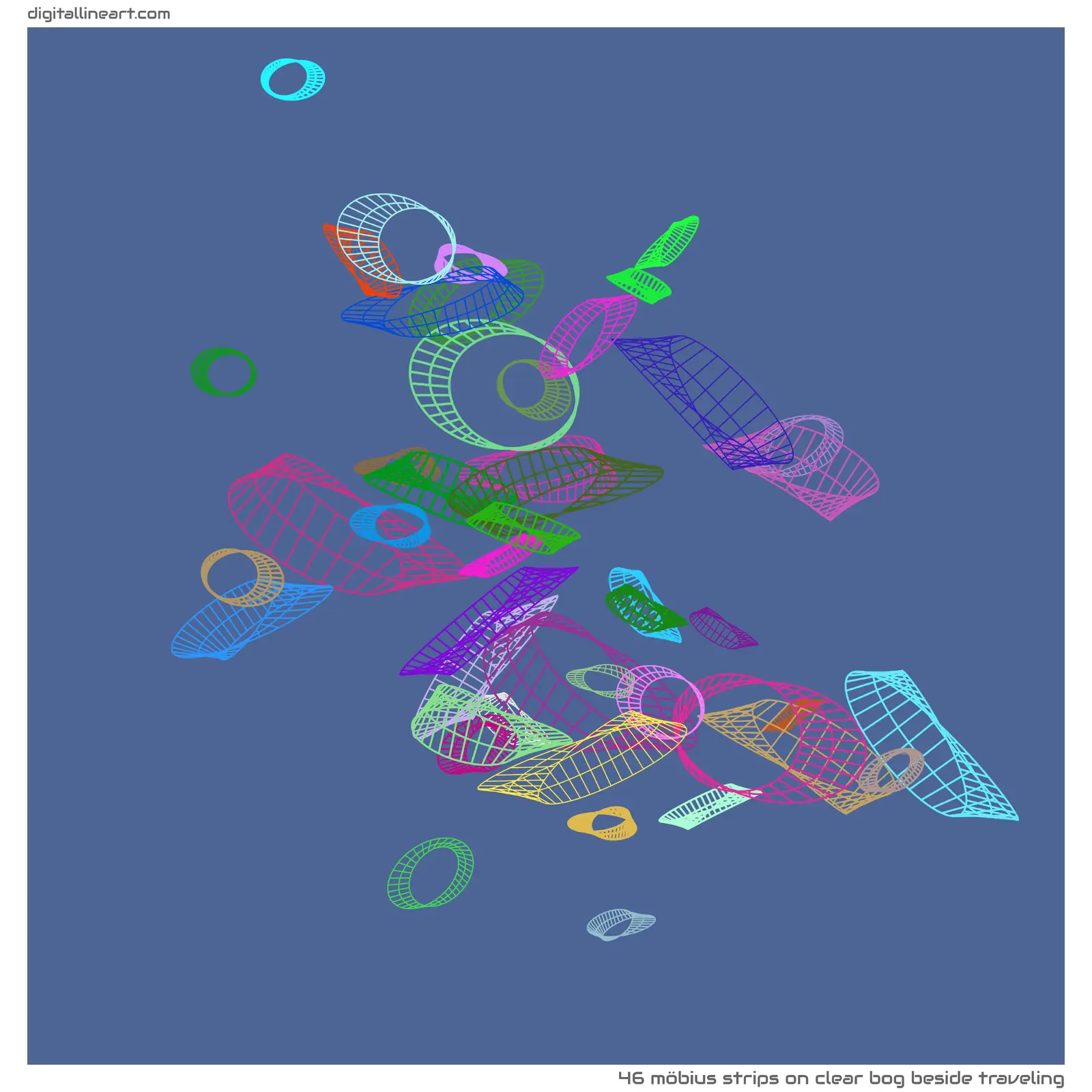 Clear Bog beside Traveling — 46 Möbius strips