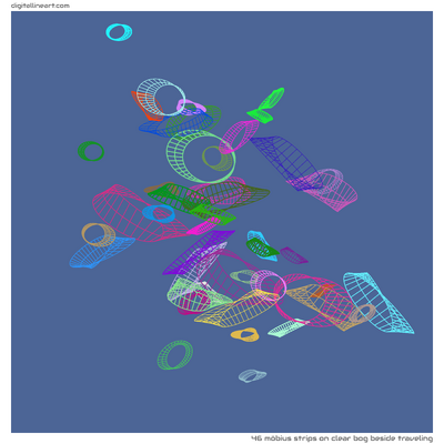 Clear Bog beside Traveling — 46 Möbius strips