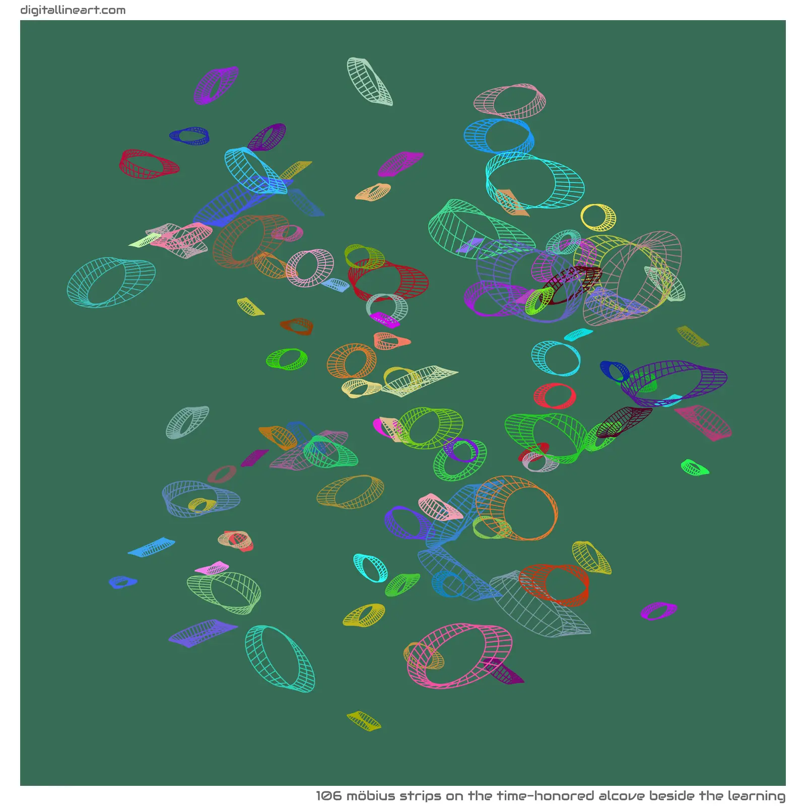 The Time-honored Alcove beside the Learning — 106 Möbius strips