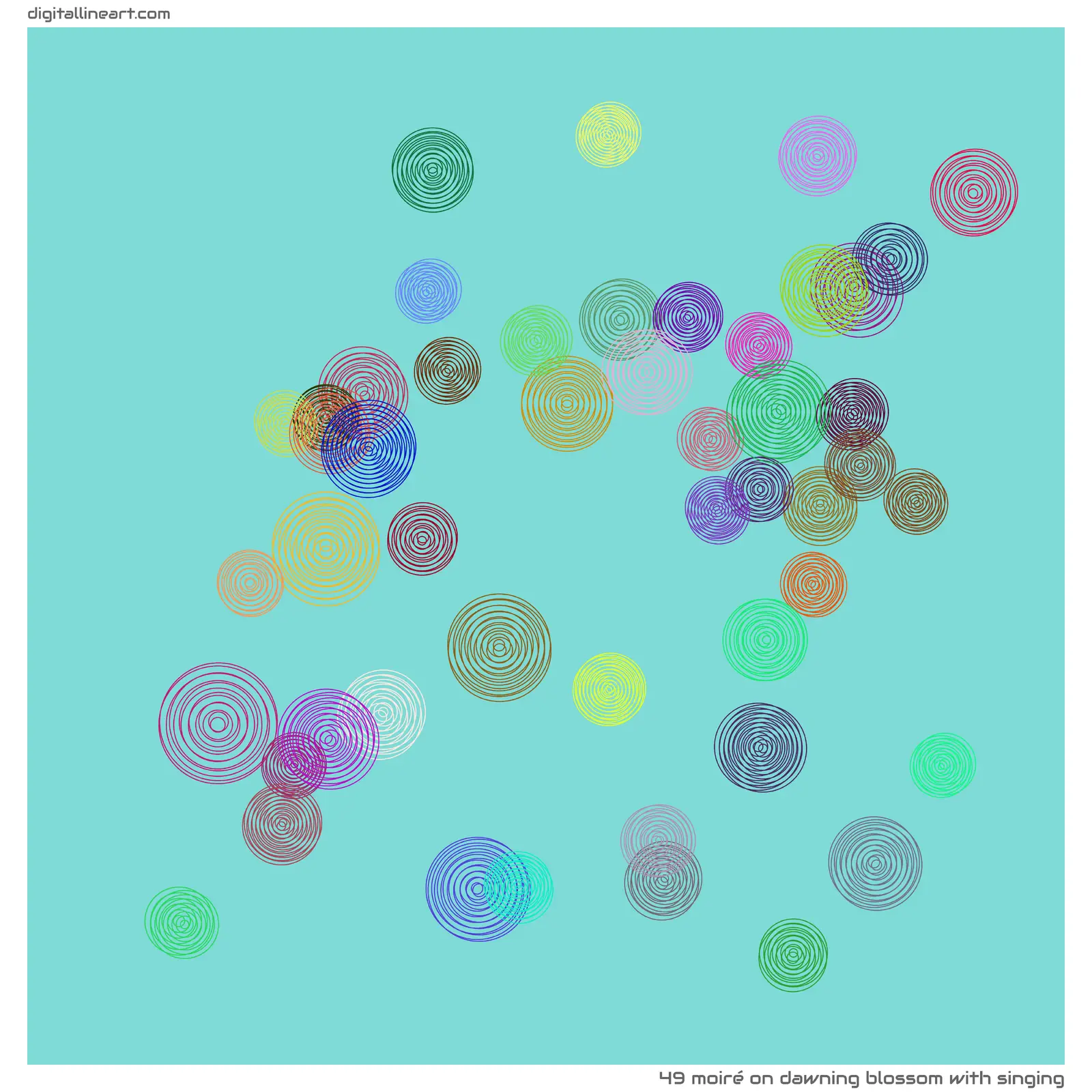 Dawning Blossom with Singing — Moiré, 49 elements