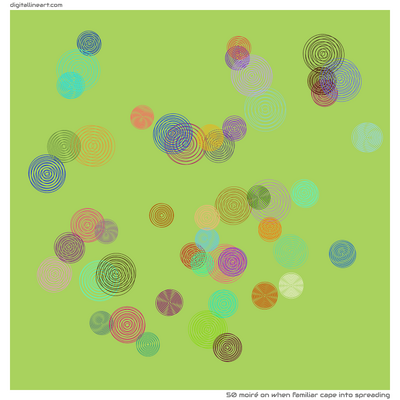 When Familiar Cape into Spreading — Moiré, 50 elements