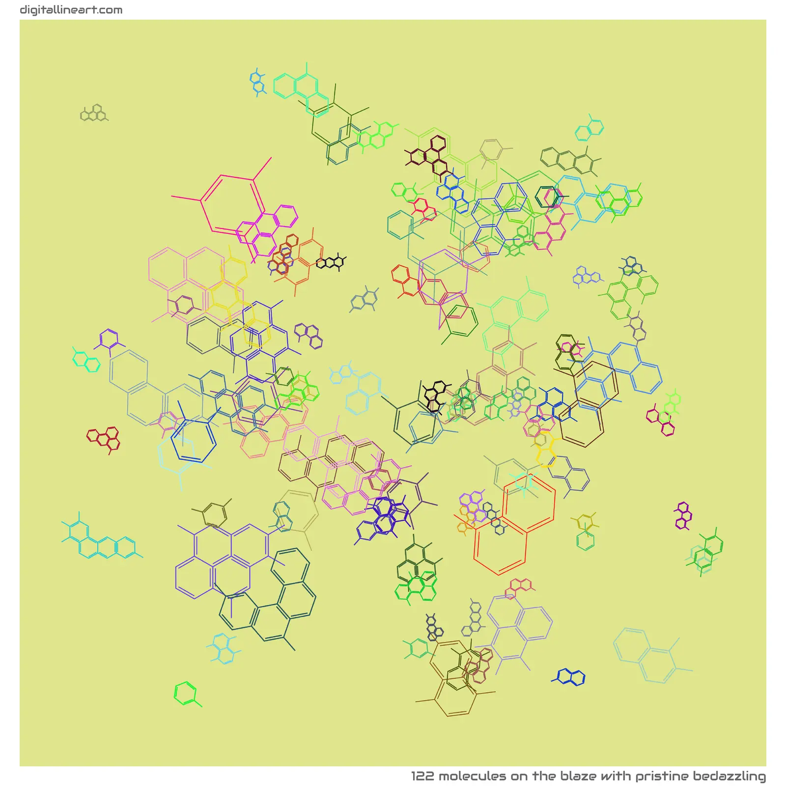 The Blaze with Pristine Bedazzling — 122 molecules