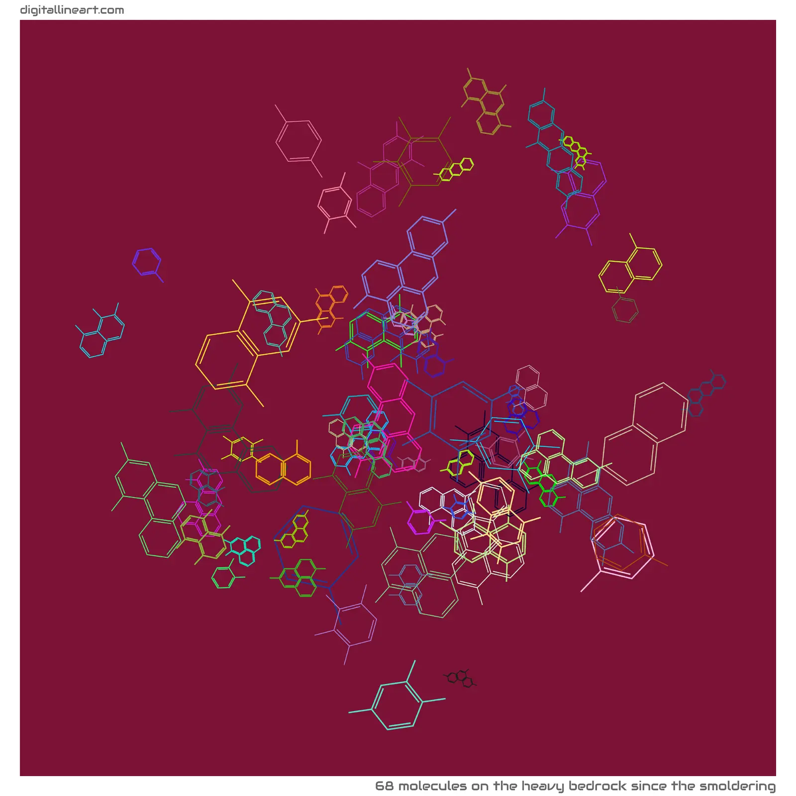 The Heavy Bedrock Since the Smoldering — 68 molecules