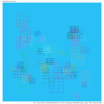 The Steady-handed Bay upon the Inscribing — 54 Mondrian compositions