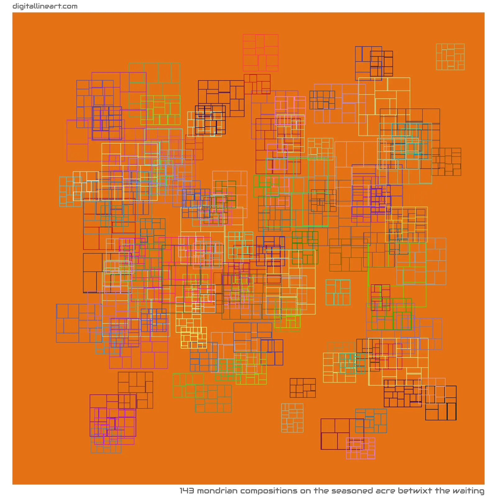 The Seasoned Acre betwixt the Waiting — 143 Mondrian compositions