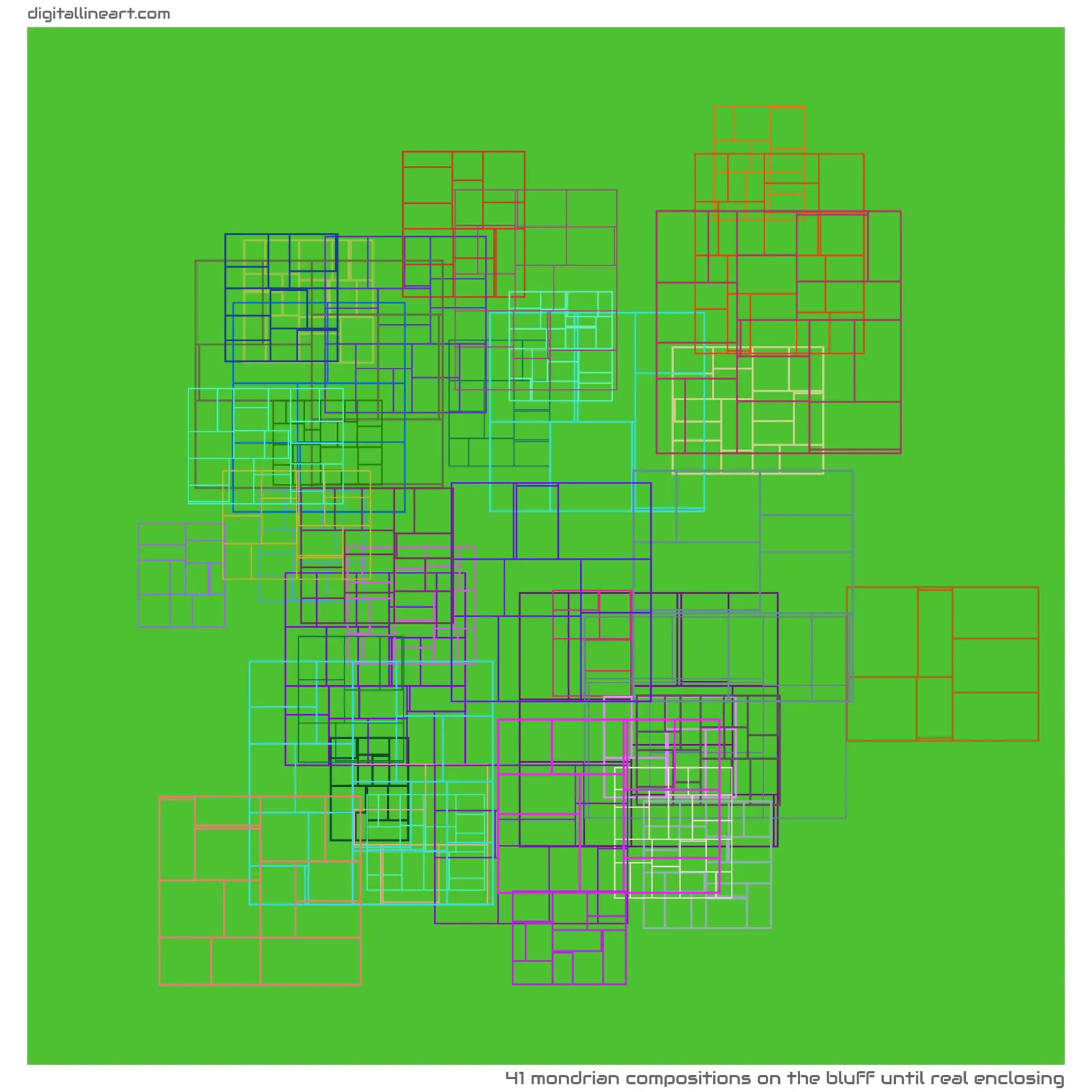 The Bluff until Real Enclosing — 41 Mondrian compositions