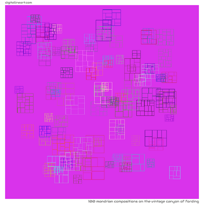 The Vintage Canyon of Fording — 100 Mondrian compositions