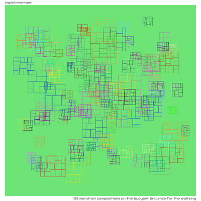 The Buoyant Brilliance for the Waltzing — 123 Mondrian compositions