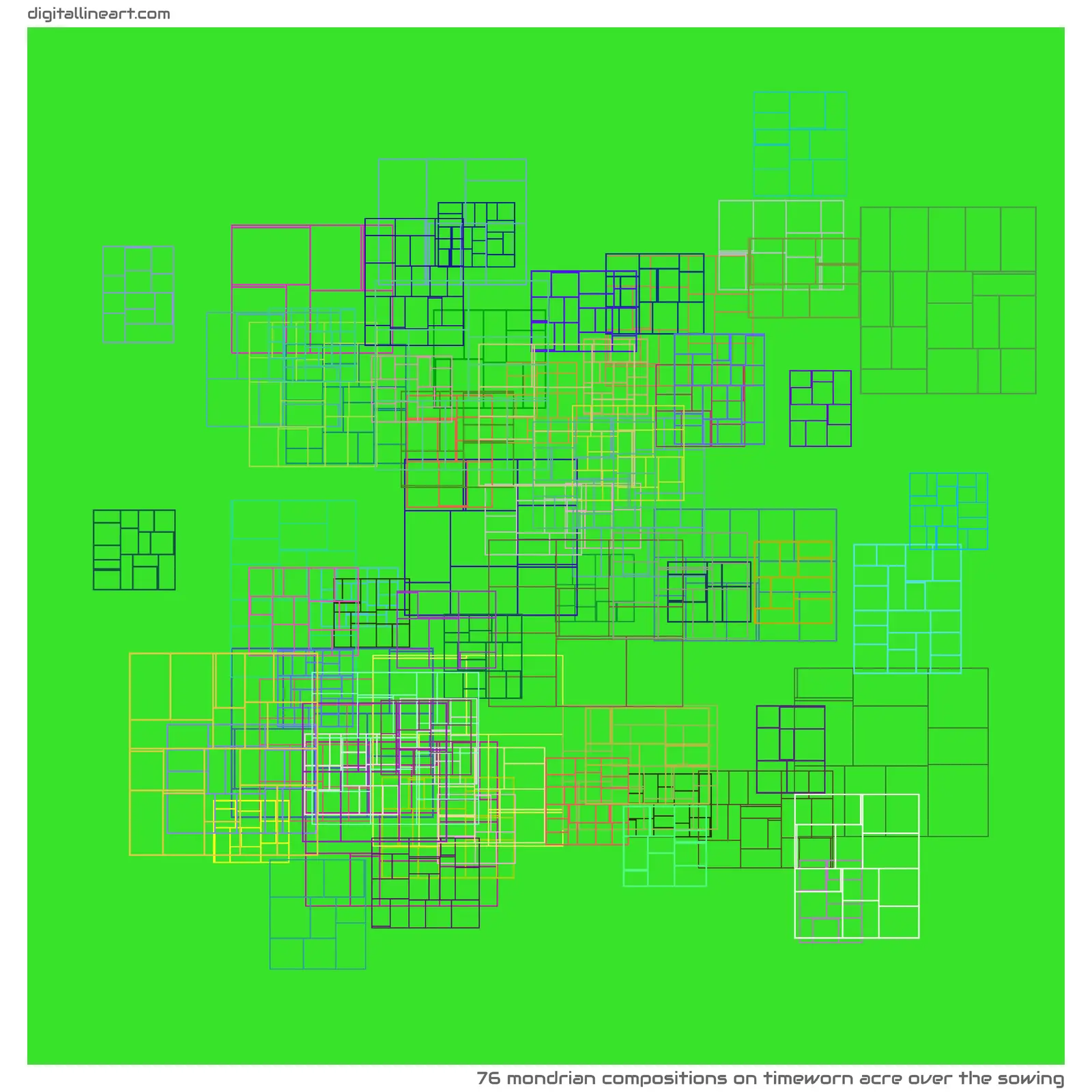 Timeworn Acre over the Sowing — 76 Mondrian compositions
