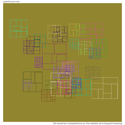 The Sedate Acre beyond Housing — 33 Mondrian compositions