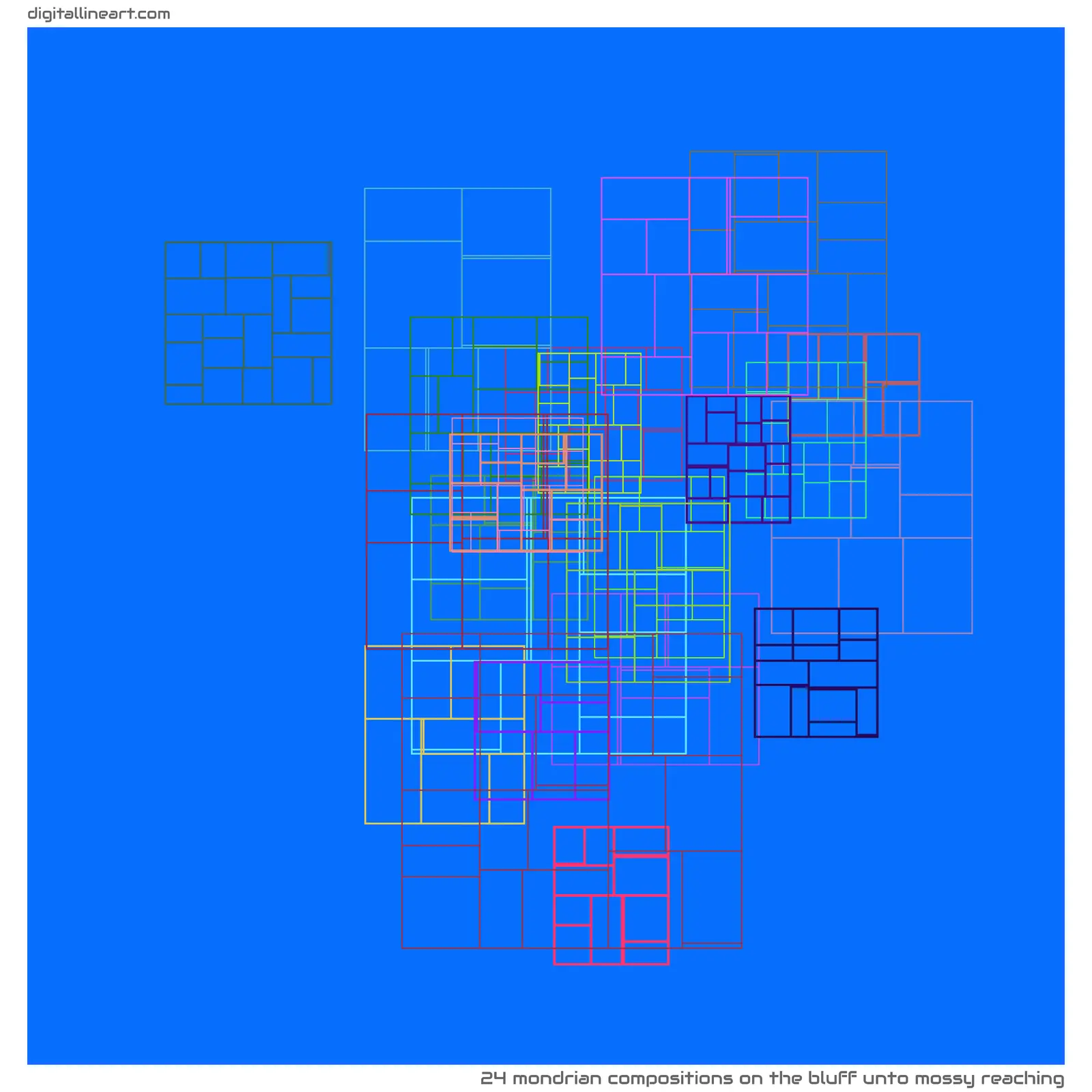 The Bluff unto Mossy Reaching — 24 Mondrian compositions