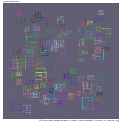 The Countrified Bluff above the Connecting — 125 Mondrian compositions
