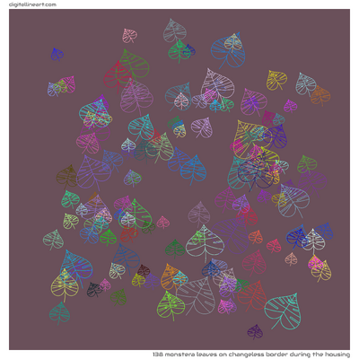 Changeless Border During the Housing — 138 monstera leaves