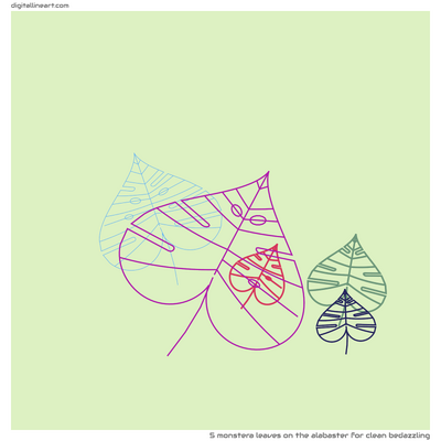 The Alabaster for Clean Bedazzling — 5 monstera leaves