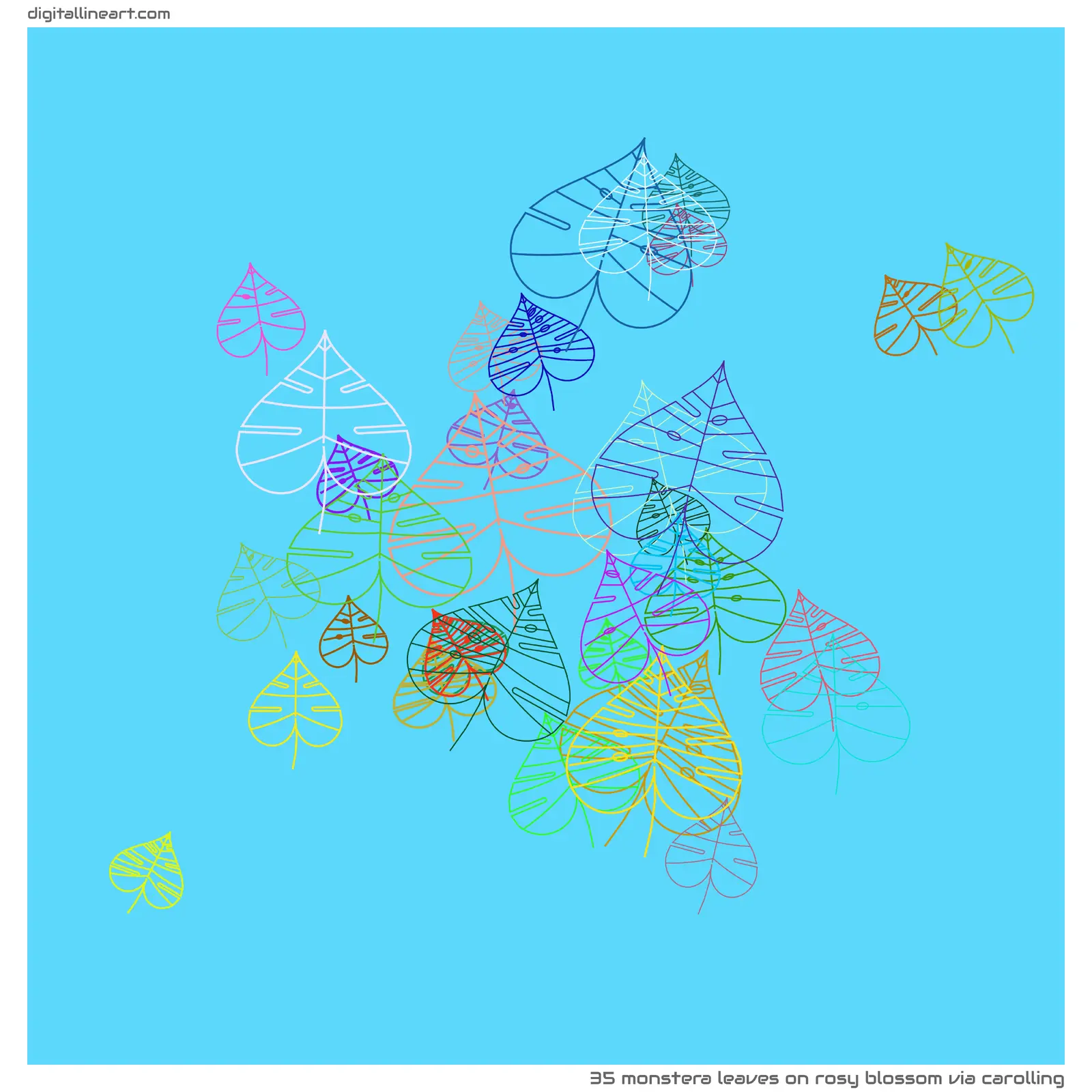 Rosy Blossom via Carolling — 35 monstera leaves