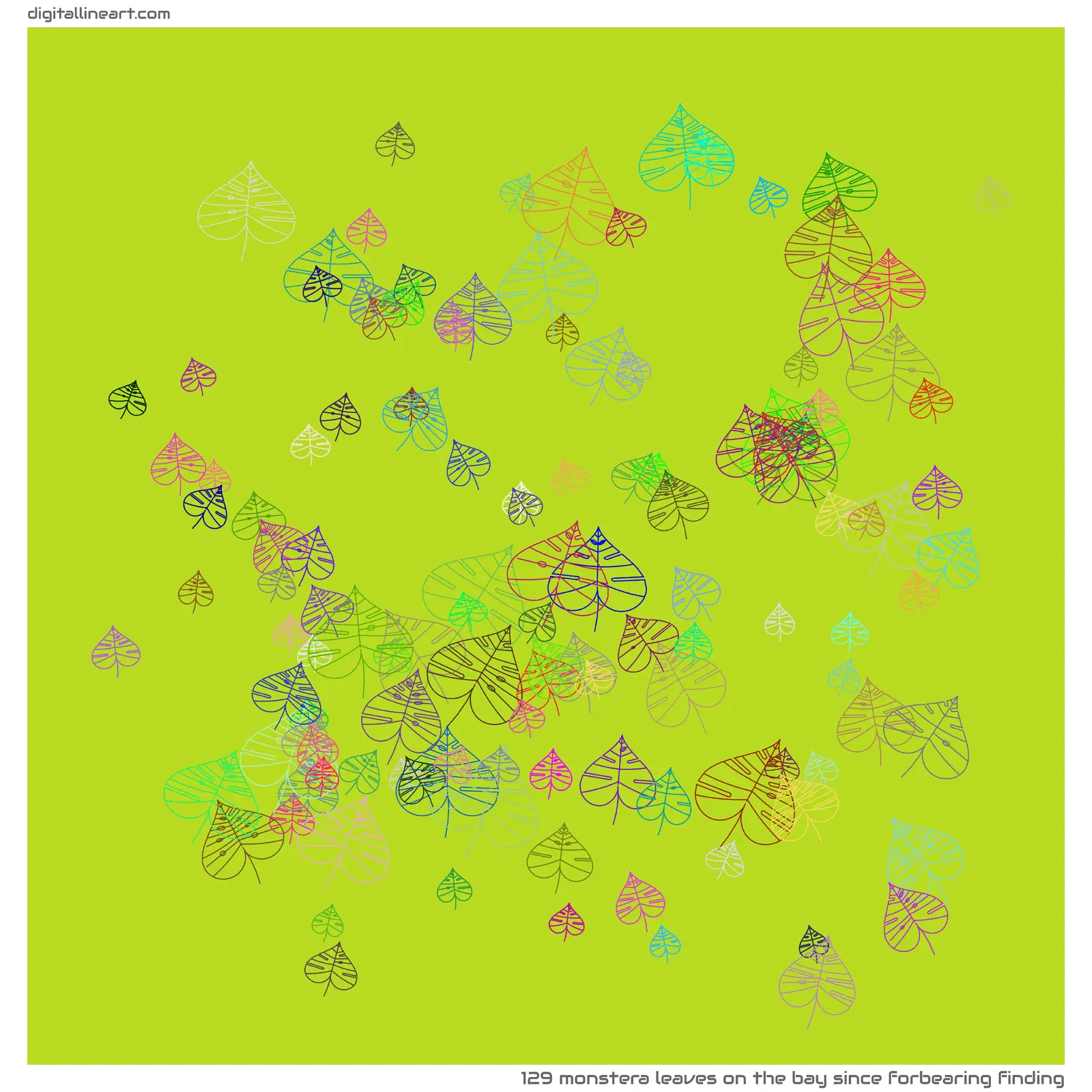 The Bay Since Forbearing Finding — 129 monstera leaves