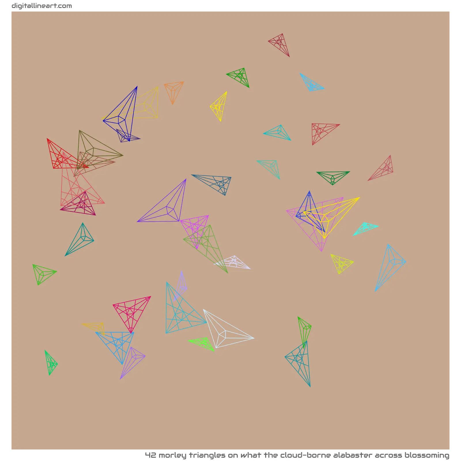 What the Cloud-borne Alabaster across Blossoming — 42 morley triangles