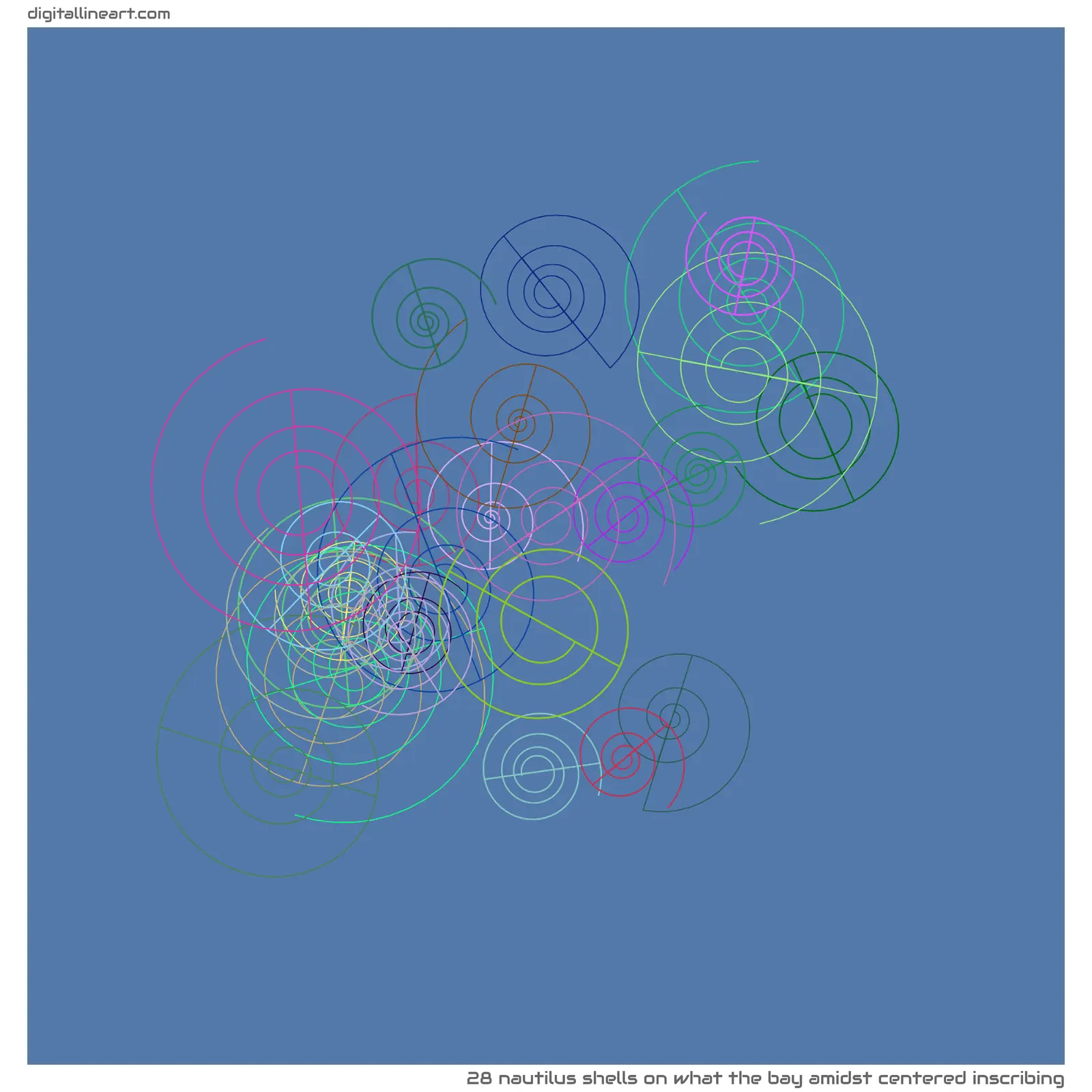 What the Bay amidst Centered Inscribing — 28 nautilus shells