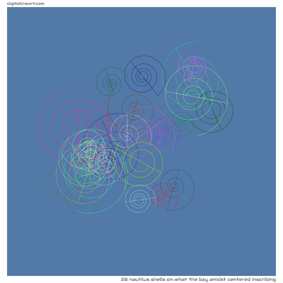 What the Bay amidst Centered Inscribing — 28 nautilus shells