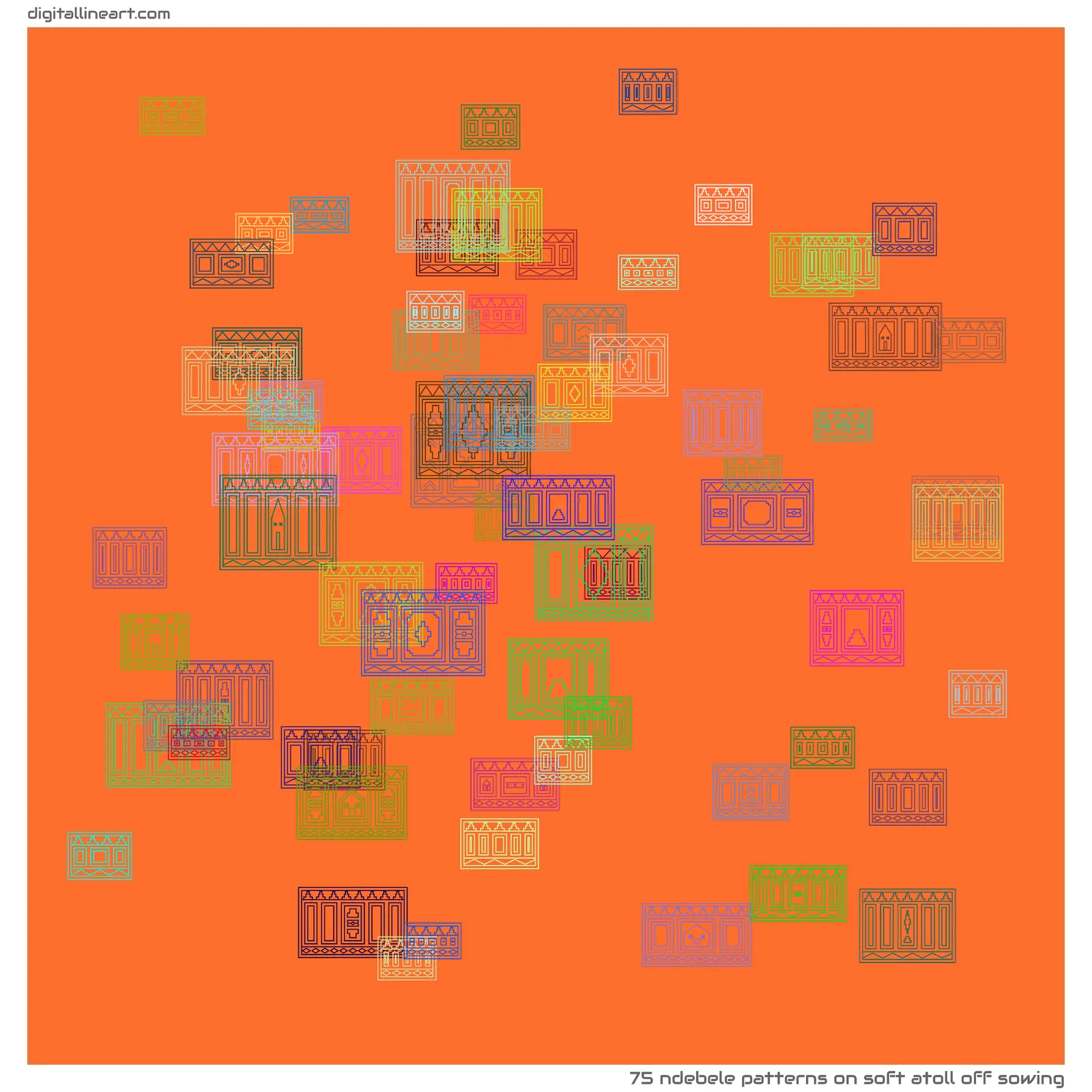 Soft Atoll off Sowing — 75 ndebele patterns
