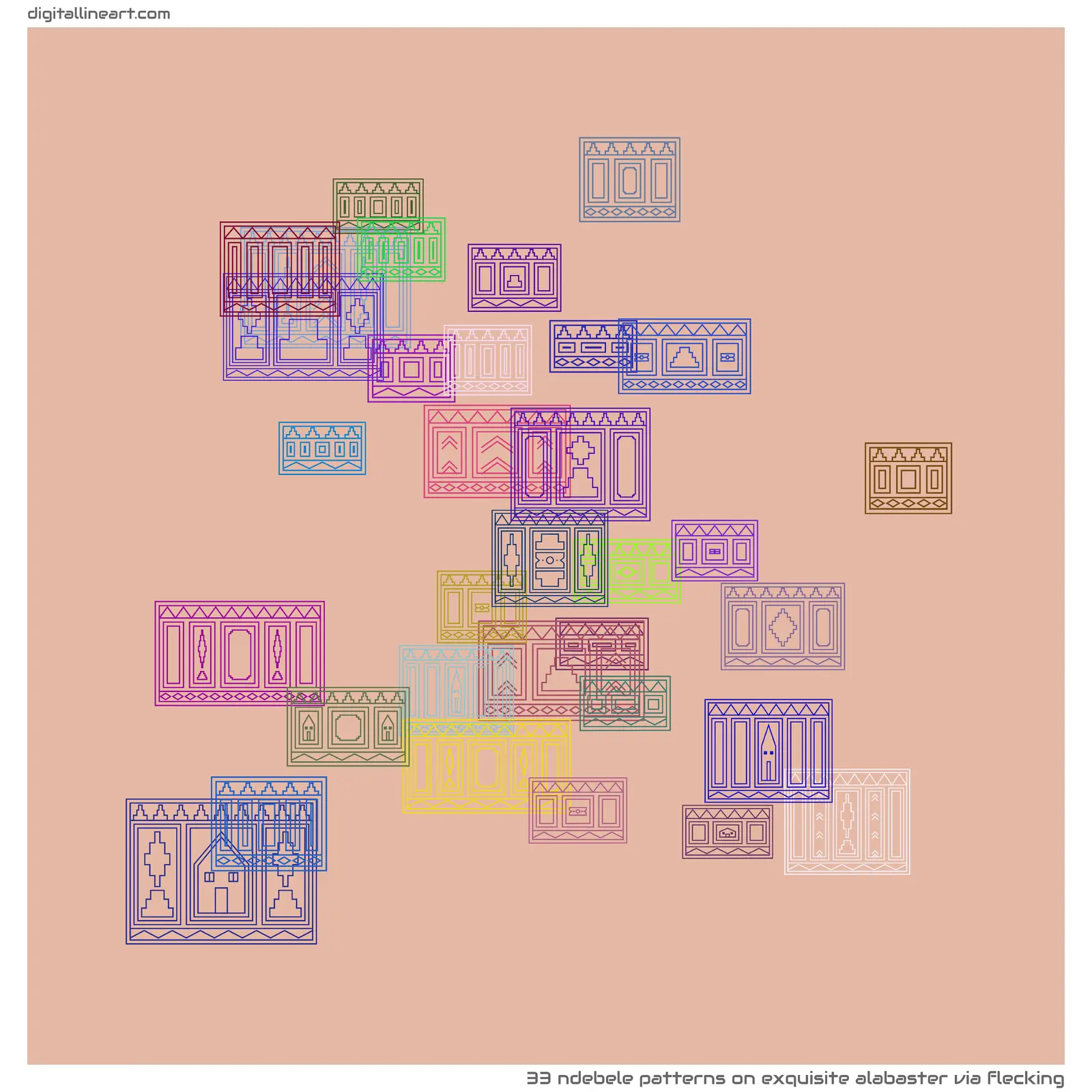 Exquisite Alabaster via Flecking — 33 ndebele patterns