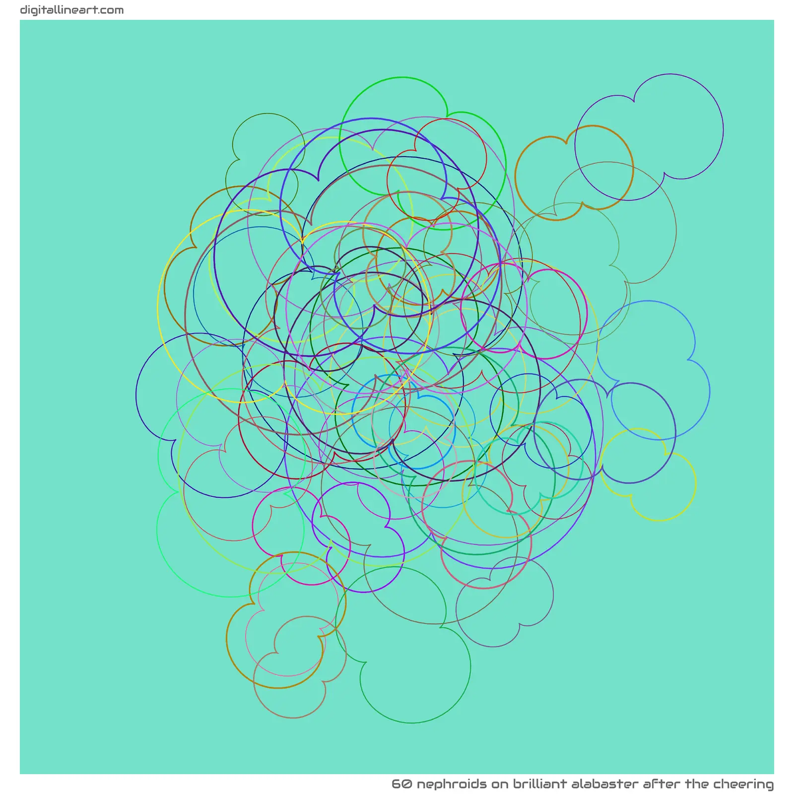 Brilliant Alabaster after the Cheering — 60 nephroids