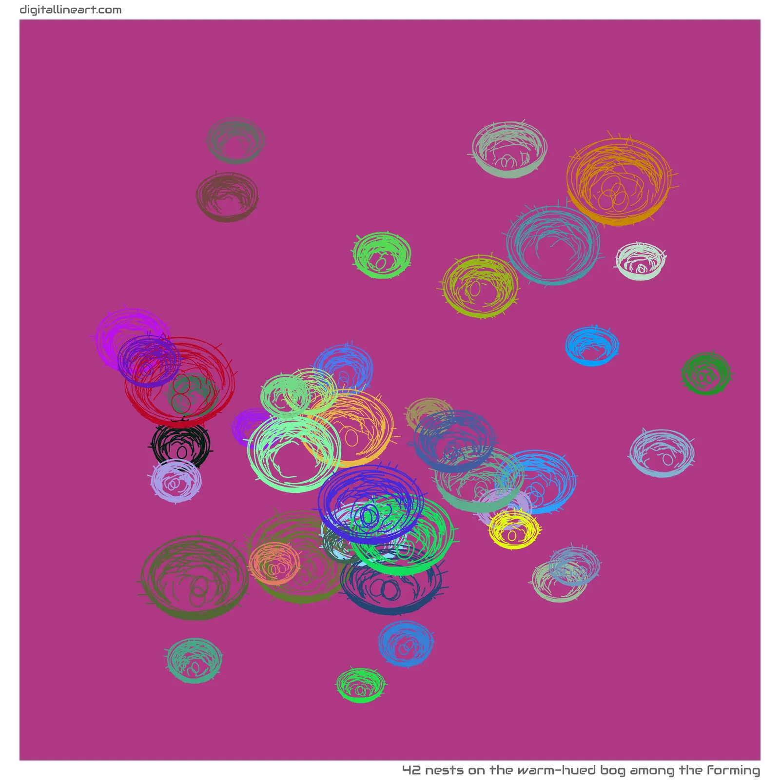 The Warm-hued Bog among the Forming — 42 nests