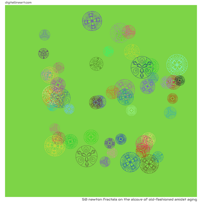 The Alcove of Old-fashioned amidst Aging — 50 newton fractals