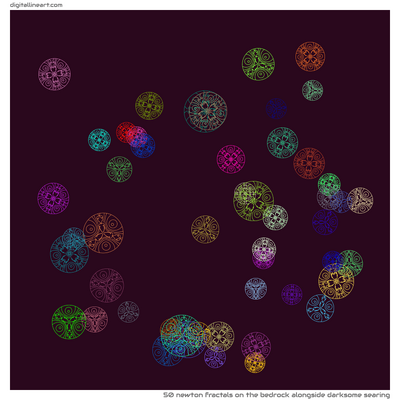 The Bedrock alongside Darksome Searing — 50 newton fractals