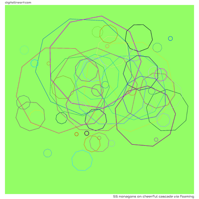 Cheerful Cascade via Foaming — 55 nonagons