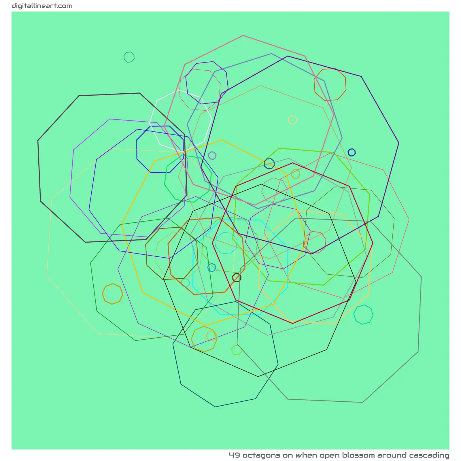 When Open Blossom Around Cascading — 49 octagons