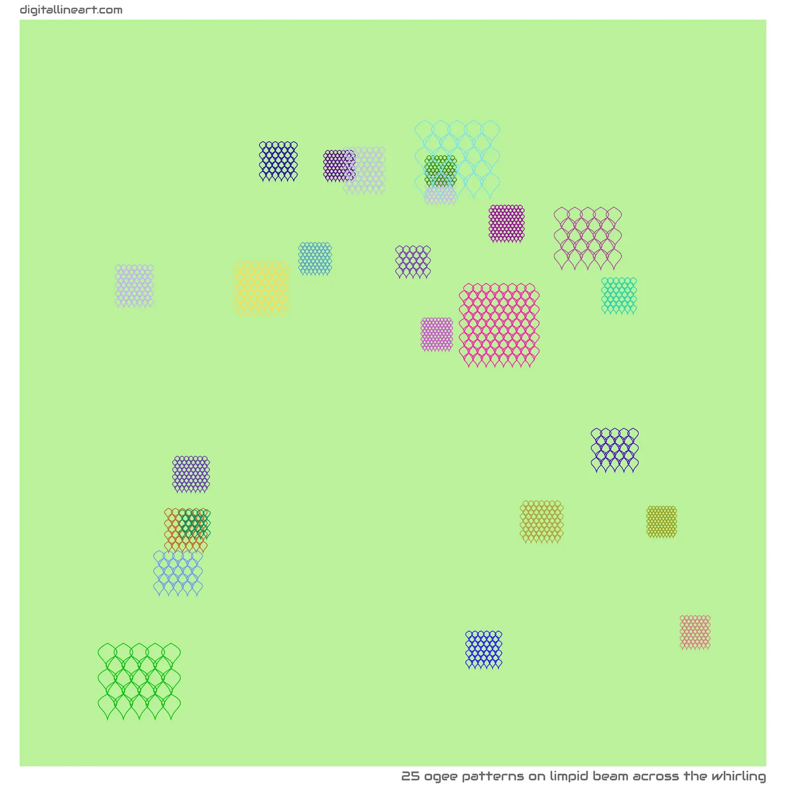 Limpid Beam across the Whirling — 25 ogee patterns