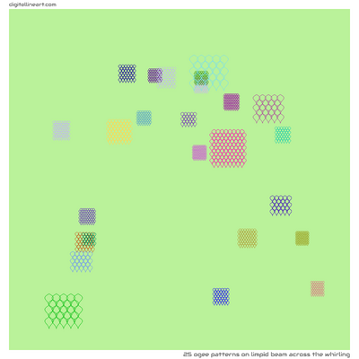 Limpid Beam across the Whirling — 25 ogee patterns
