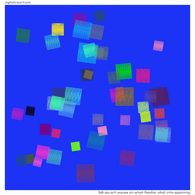 What Familiar Atoll into Spanning — 50 op-art waves