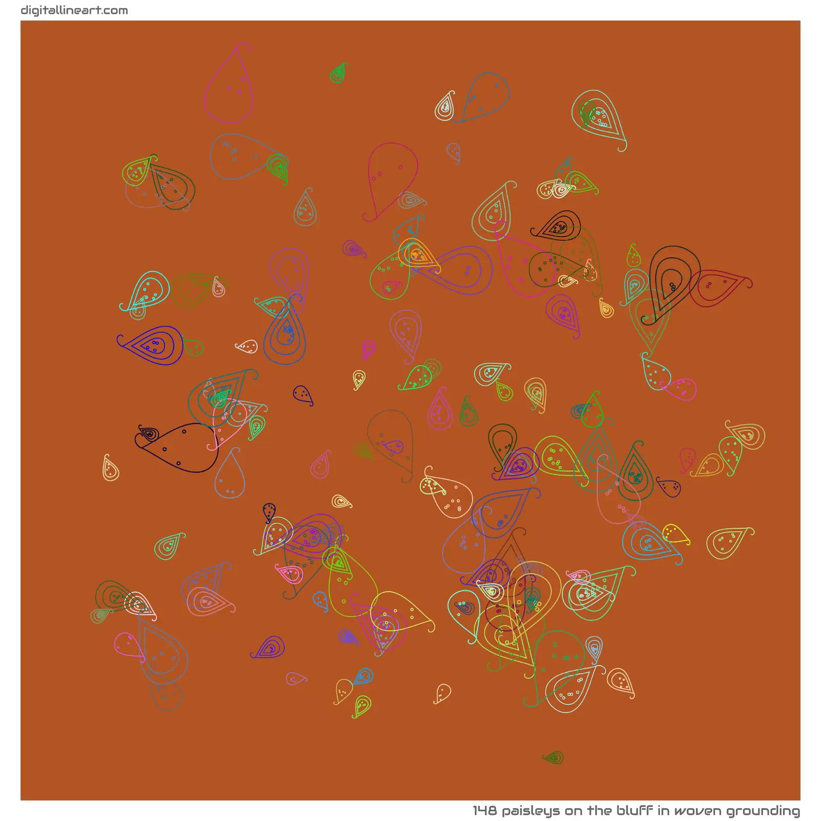 The Bluff in Woven Grounding — 148 paisleys