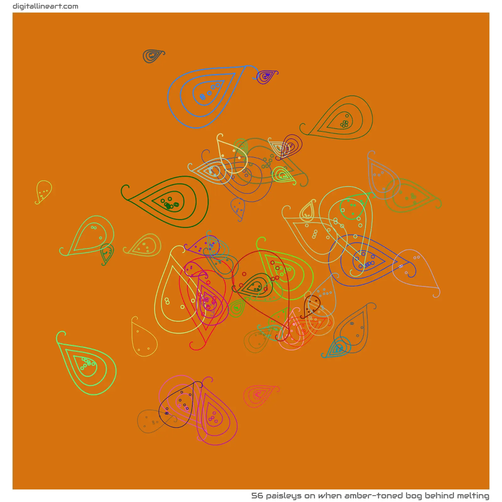 When Amber-toned Bog behind Melting — 56 paisleys