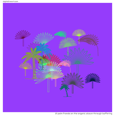 The Organic Alcove through Buffering — 21 palm fronds