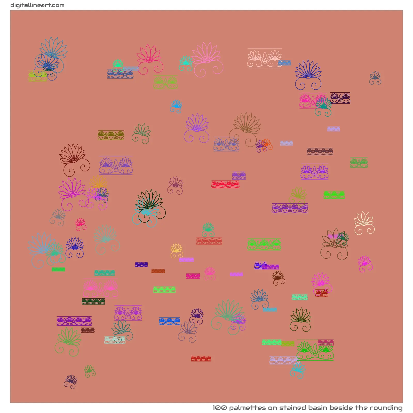 Stained Basin beside the Rounding — 100 palmettes