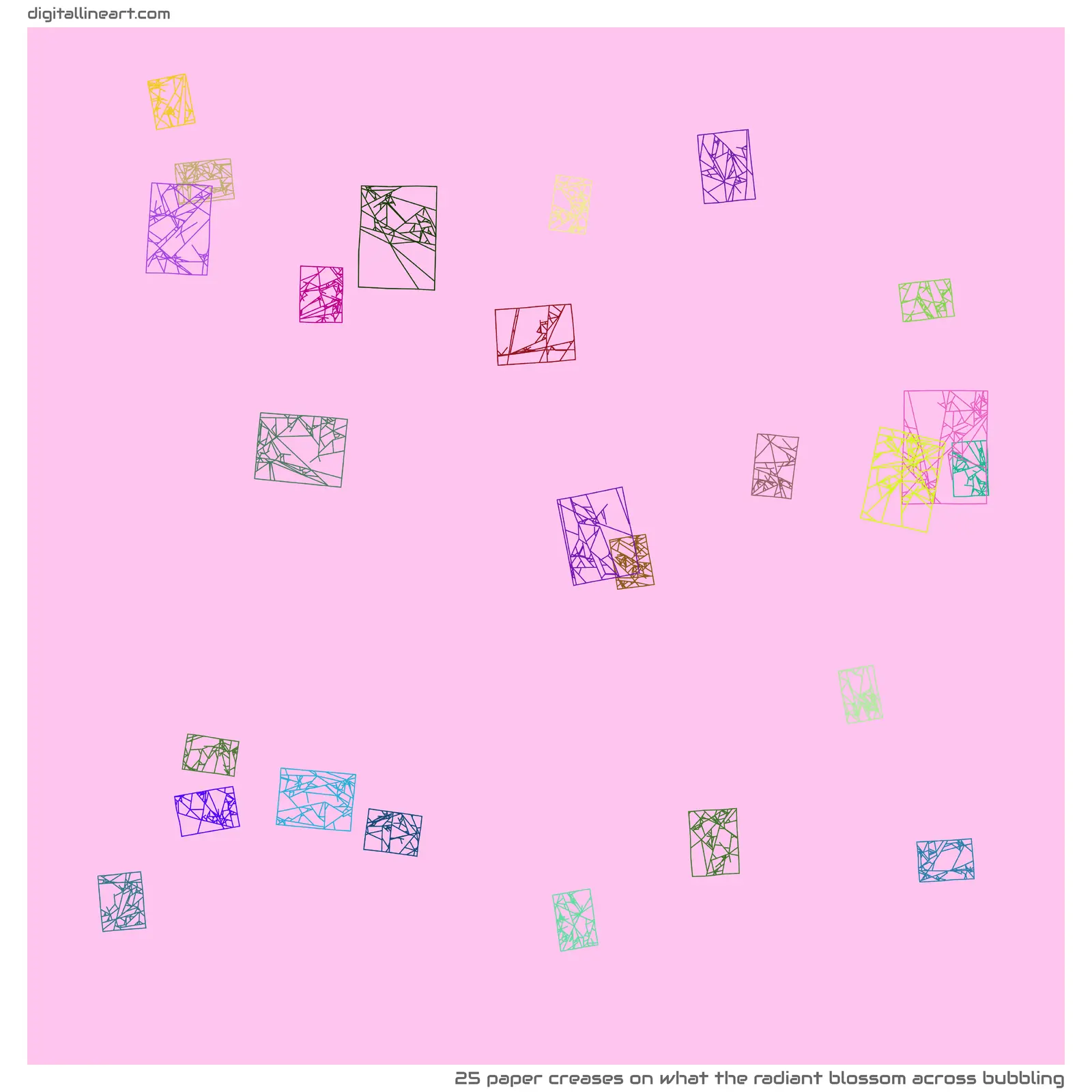 What the Radiant Blossom across Bubbling — 25 paper creases