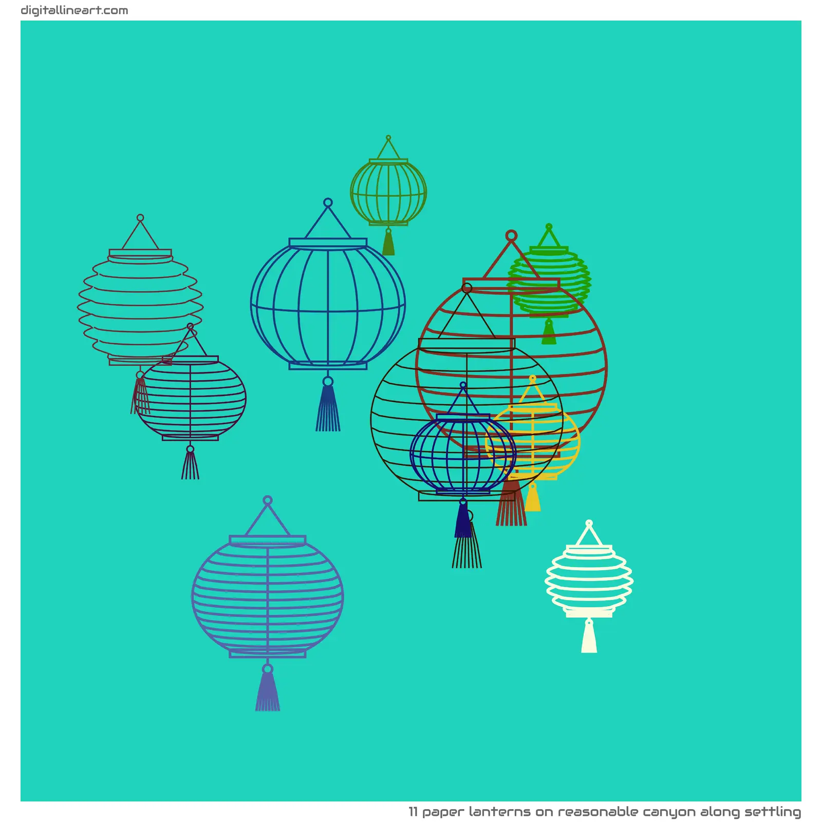 Reasonable Canyon along Settling — 11 paper lanterns