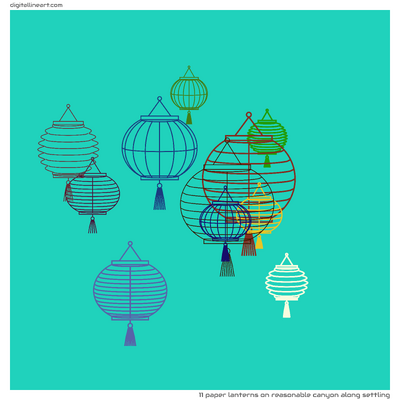 Reasonable Canyon along Settling — 11 paper lanterns
