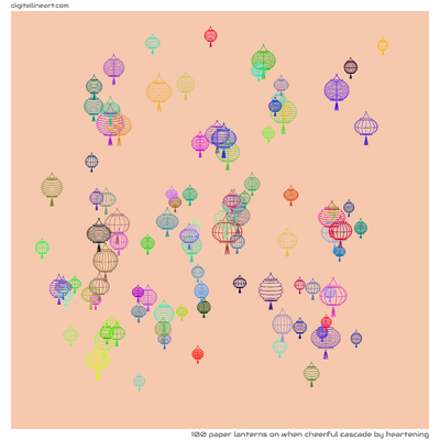 When Cheerful Cascade by Heartening — 100 paper lanterns