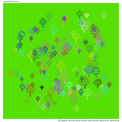 When Cultivated Bay over Spinning — 131 paper lanterns