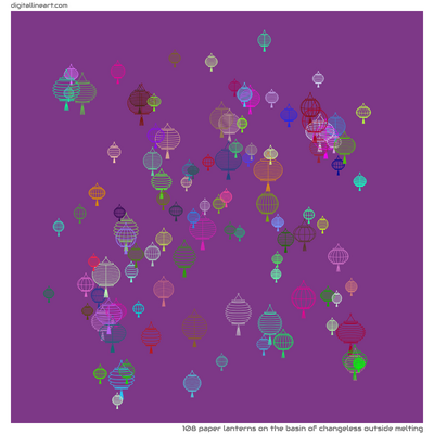 The Basin of Changeless outside Melting — 108 paper lanterns