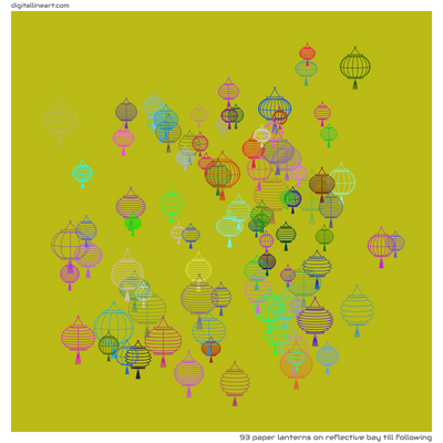 Reflective Bay till Following — 93 paper lanterns