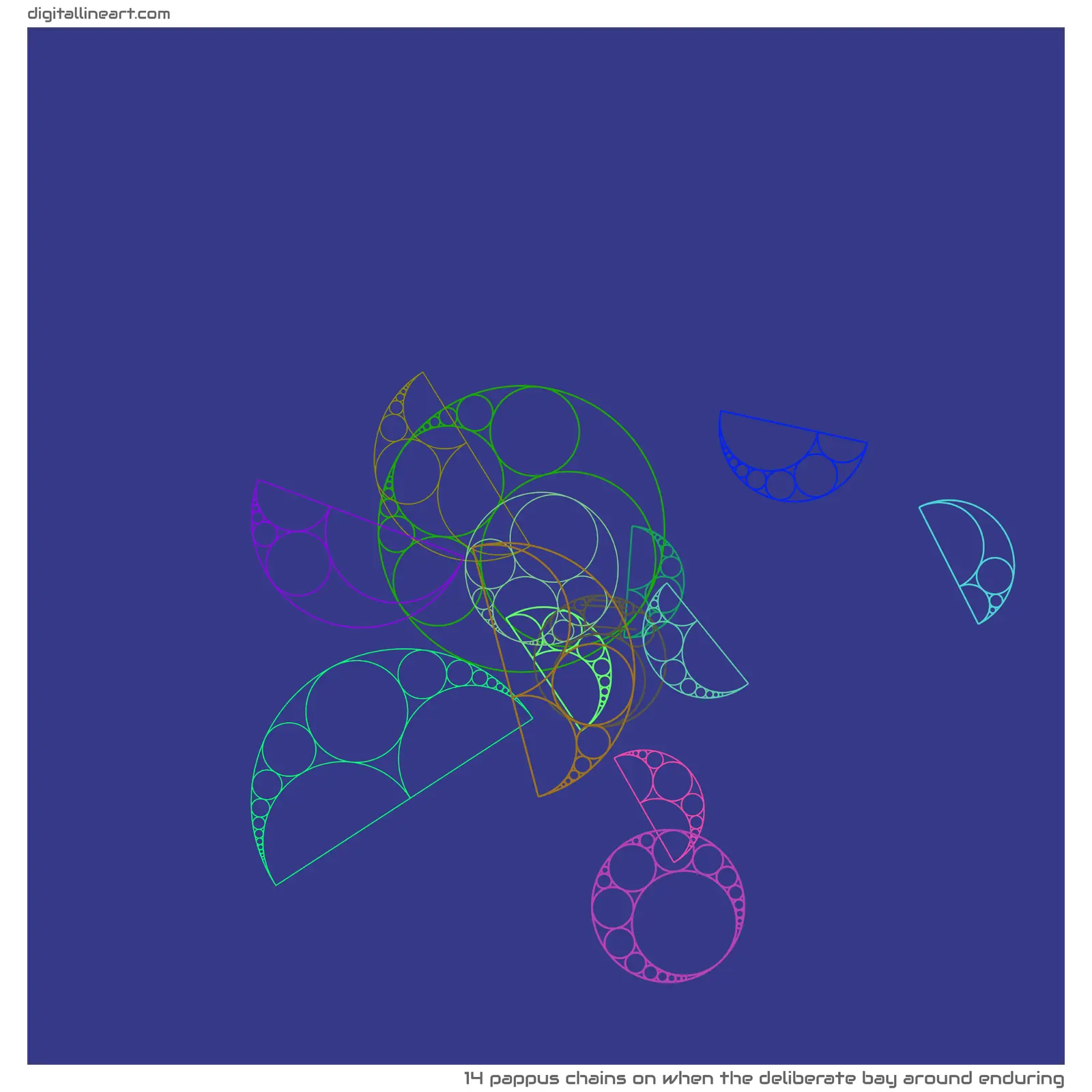 When the Deliberate Bay Around Enduring — 14 pappus chains