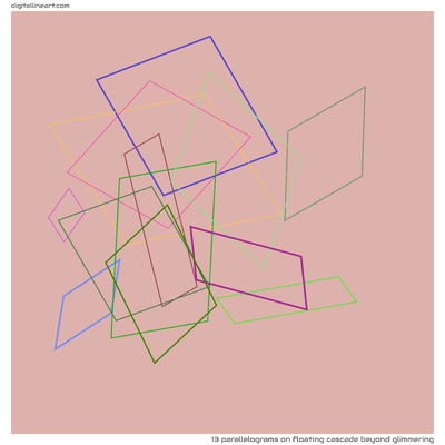 Floating Cascade beyond Glimmering — 13 parallelograms