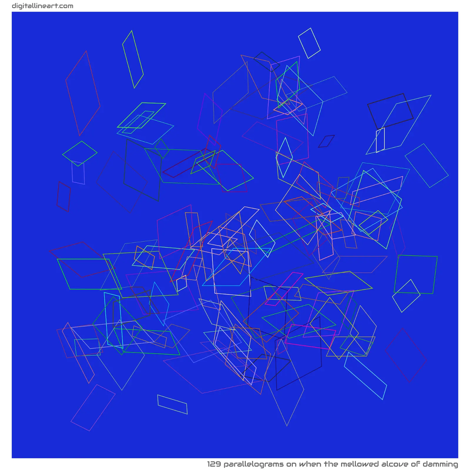 When the Mellowed Alcove of Damming — 129 parallelograms