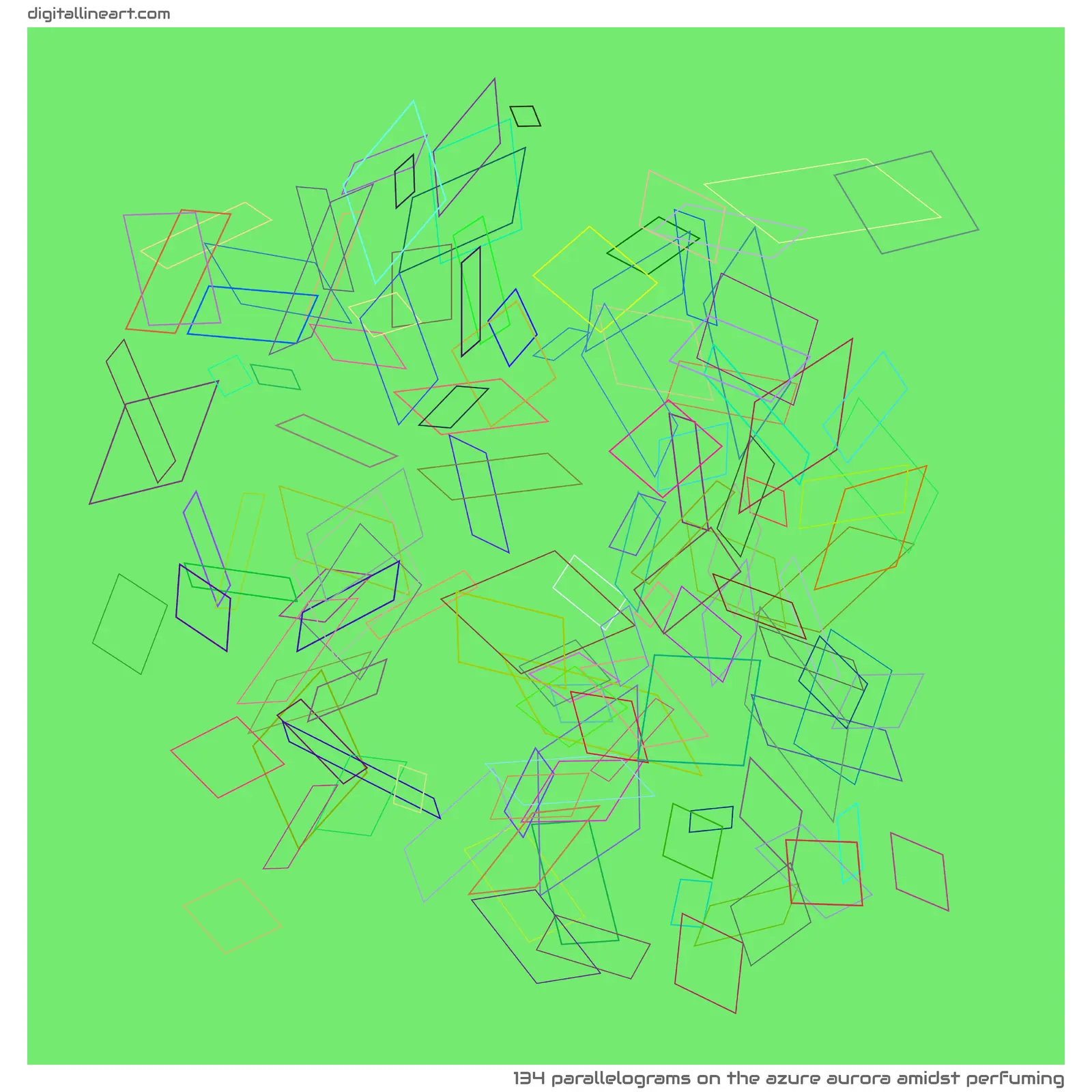 The Azure Aurora amidst Perfuming — 134 parallelograms